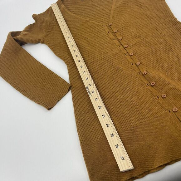 Modern Citizen Womens Dress XL Tan Ribbed Knit Shari Cardigan Long Sleeve Midi - Picture 11 of 12